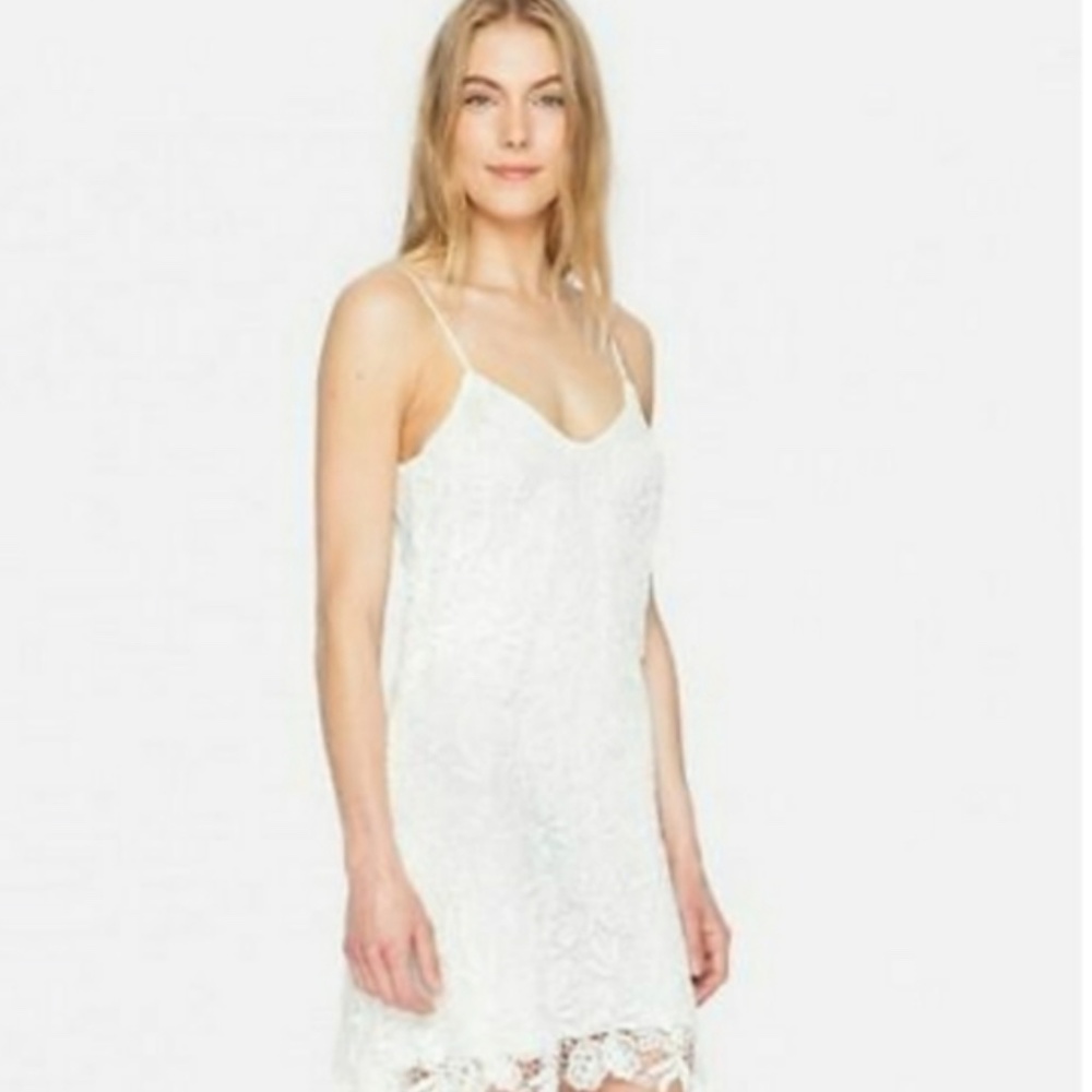 Off White lace spaghetti strap dress